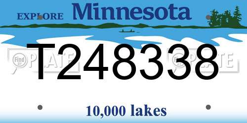 T248338 Minnesota License Plate