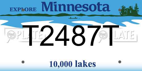 T2487T Minnesota License Plate