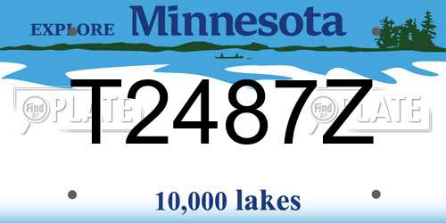 T2487Z Minnesota License Plate