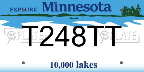 T248TT Minnesota License Plate