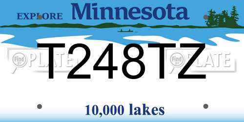 T248TZ Minnesota License Plate