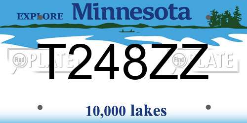 T248ZZ Minnesota License Plate