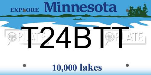 T24BTT Minnesota License Plate
