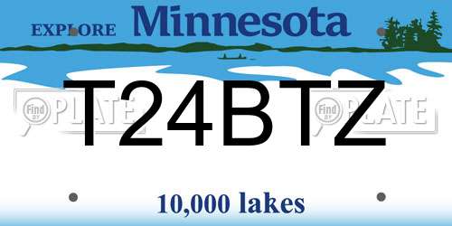 T24BTZ Minnesota License Plate