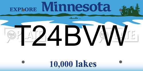 T24BVW Minnesota License Plate