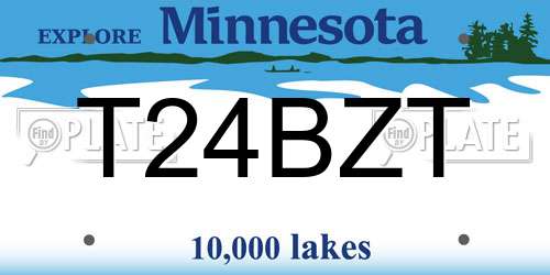 T24BZT Minnesota License Plate