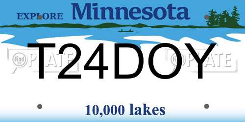 T24DOY Minnesota License Plate