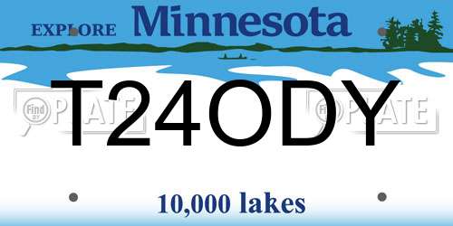 T24ODY Minnesota License Plate