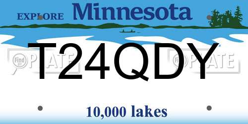 T24QDY Minnesota License Plate