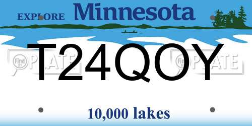 T24QOY Minnesota License Plate