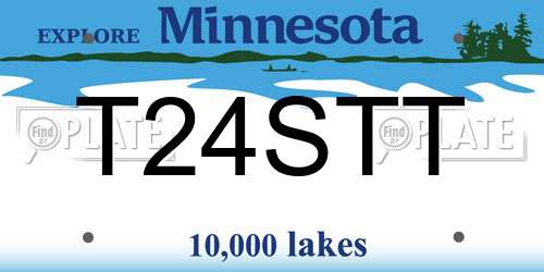 T24STT Minnesota License Plate