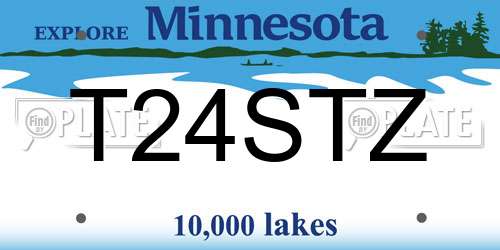 T24STZ Minnesota License Plate
