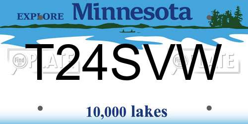 T24SVW Minnesota License Plate