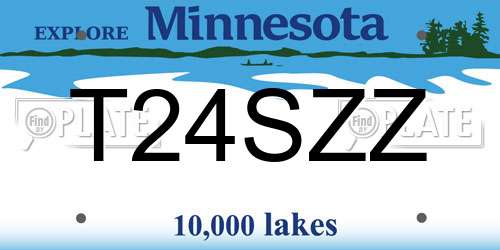 T24SZZ Minnesota License Plate