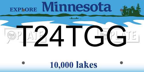 T24TGG Minnesota License Plate