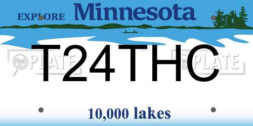 T24THC Minnesota License Plate