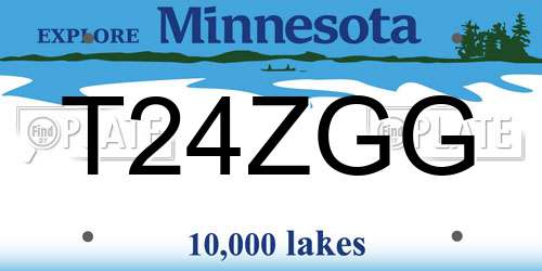T24ZGG Minnesota License Plate