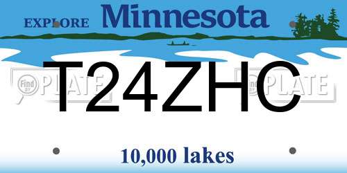 T24ZHC Minnesota License Plate