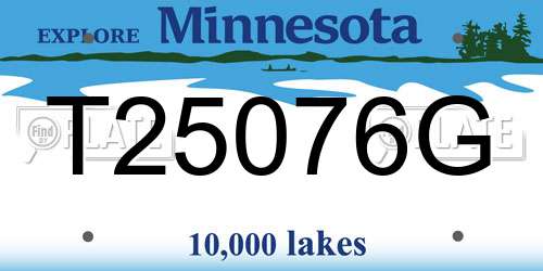 T25076G Minnesota License Plate