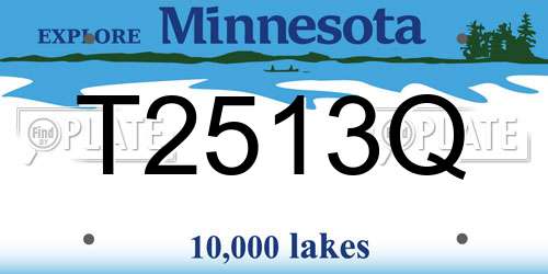 T2513Q Minnesota License Plate