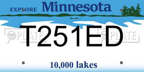 T251ED Minnesota License Plate