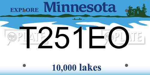 T251EO Minnesota License Plate