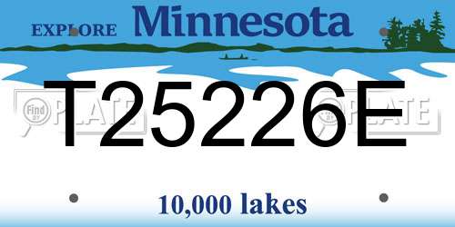T25226E Minnesota License Plate