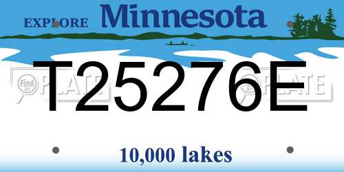 T25276E Minnesota License Plate