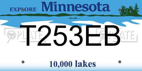 T253EB Minnesota License Plate