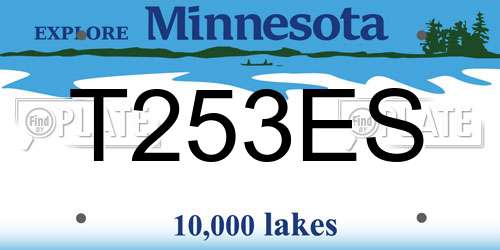 T253ES Minnesota License Plate