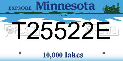 T25522E Minnesota License Plate