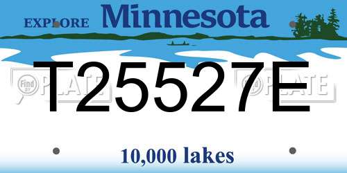 T25527E Minnesota License Plate