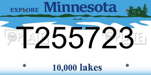 T255723 Minnesota License Plate