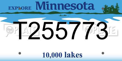 T255773 Minnesota License Plate