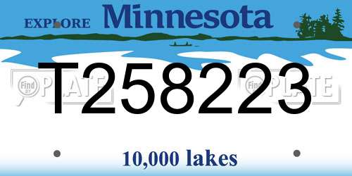 T258223 Minnesota License Plate