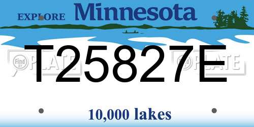 T25827E Minnesota License Plate