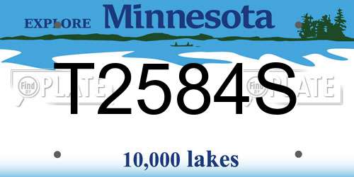 T2584S Minnesota License Plate