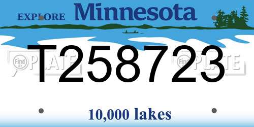 T258723 Minnesota License Plate