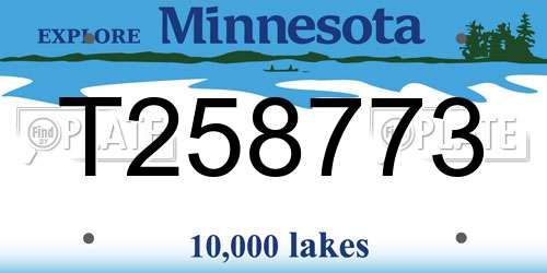 T258773 Minnesota License Plate