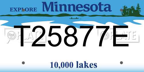 T25877E Minnesota License Plate