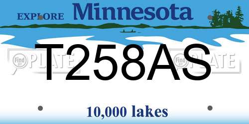 T258AS Minnesota License Plate