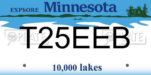 T25EEB Minnesota License Plate