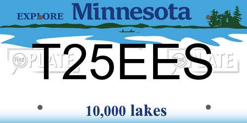 T25EES Minnesota License Plate
