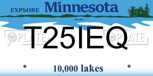 T25IEQ Minnesota License Plate