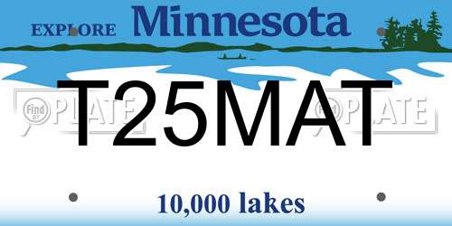 T25MAT Minnesota License Plate