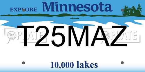 T25MAZ Minnesota License Plate