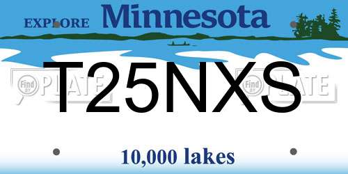 T25NXS Minnesota License Plate