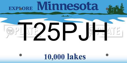 T25PJH Minnesota License Plate