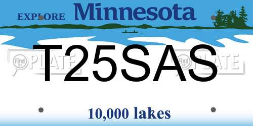 T25SAS Minnesota License Plate