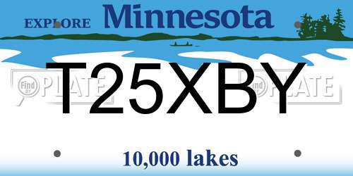 T25XBY Minnesota License Plate